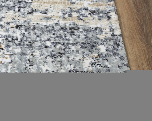 9' X 12' Gray Light Gray Brown Beige And Ivory Abstract Hand Carved Handmade Area Rug