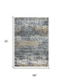 8' Gray Light Gray Brown Beige And Ivory Abstract Hand Carved Handmade Area Rug
