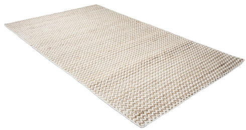 8' X 10' Natural And Beige Wool Chevron Hand Woven Area Rug