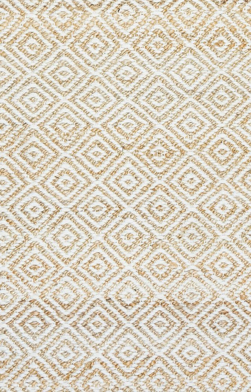 8' X 10' Natural And Beige Wool Geometric Hand Woven Area Rug
