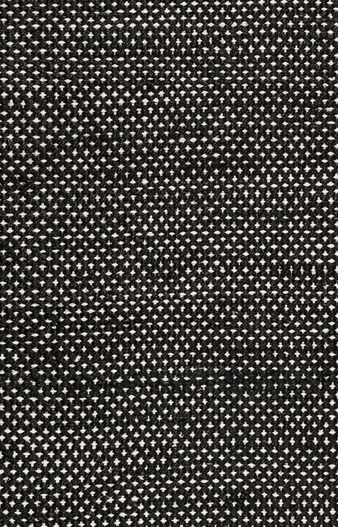 8' Black And Ivory Wool Polka Dot Hand Woven Area Rug