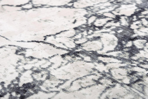 8' X 10' Black And Beige Oriental Area Rug
