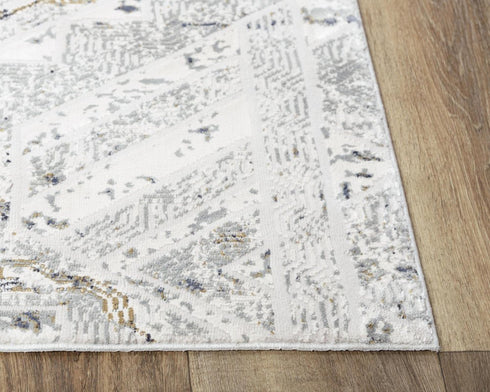 9' X 12' Stone Beige Gray And Ivory Geometric Area Rug