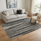 5' X 8' Beige Black Ivory And Gray Abstract Area Rug