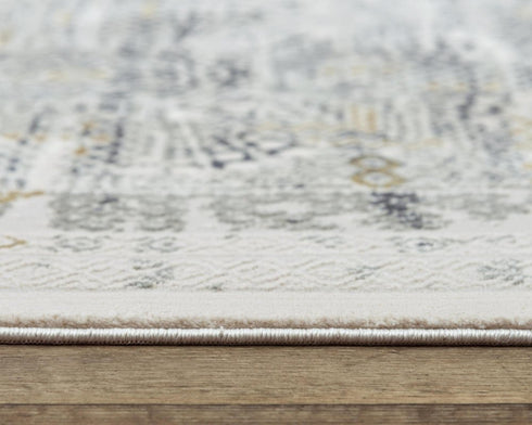5' X 8' Stone Beige And Ivory Abstract Area Rug