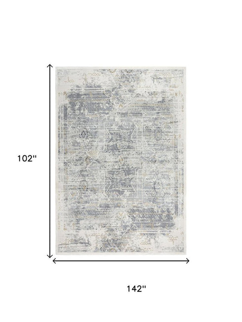 9' X 12' Stone Beige And Ivory Abstract Area Rug