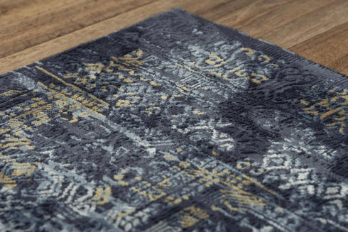 8' X 10' Black Gray Beige And Ivory Abstract Area Rug