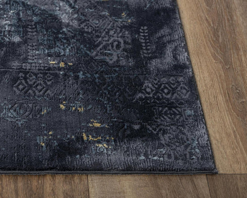 9' X 12' Black Gray Beige And Ivory Abstract Area Rug
