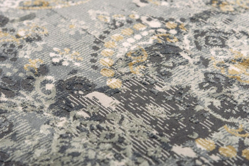 8' X 10' Gray Charcoal And Ivory Trellis Area Rug