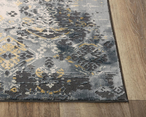 9' X 12' Gray Charcoal And Ivory Trellis Area Rug