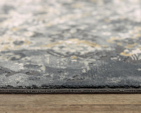 9' X 12' Gray Charcoal And Ivory Trellis Area Rug