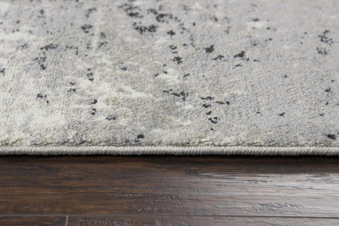 8' X 10' Brown Black And Ivory Abstract Area Rug