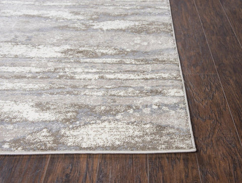 8' X 10' Beige Ivory Light Brown And Light Gray Abstract Area Rug