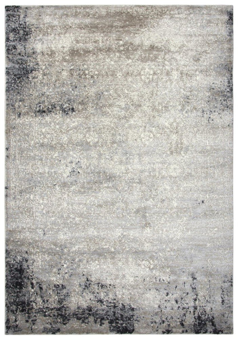 8' X 10' Beige Gray Black And Brown Abstract Area Rug