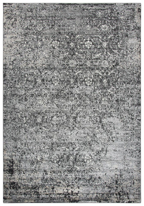 8' X 10' Brown Ivory Black And Light Gray Oriental Area Rug