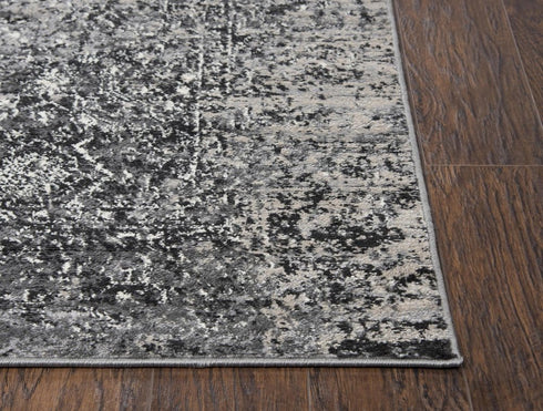 8' X 10' Brown Ivory Black And Light Gray Oriental Area Rug