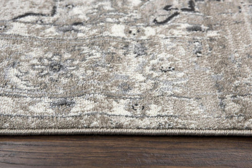 8' X 10' Brown Ivory Gray And Black Medallion Area Rug