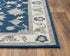 5' X 8' Navy Blue And Ivory Wool Oriental Hand Tufted Area Rug