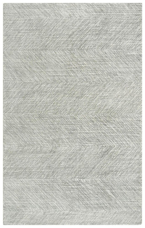 8' X 10' Gray And Ivory Wool Chevron Hand Tufted Area Rug