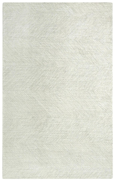 9' X 12' Gray And Ivory Wool Chevron Hand Tufted Area Rug
