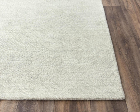 9' X 12' Gray And Ivory Wool Chevron Hand Tufted Area Rug