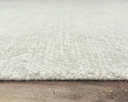 9' X 12' Gray And Ivory Wool Chevron Hand Tufted Area Rug