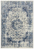 5' X 8' Blue And Cream Medallion Area Rug