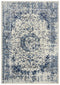 8' X 10' Blue And Cream Medallion Area Rug