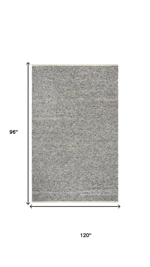 8' X 10' Brown And Natural Wool Hand Woven Area Rug
