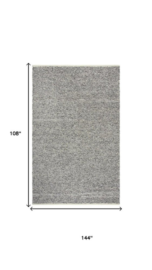9' X 12' Brown And Natural Wool Hand Woven Area Rug