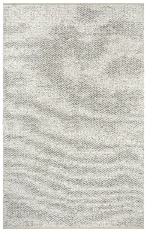 8' X 10' Beige Brown And Ivory Wool Hand Woven Area Rug