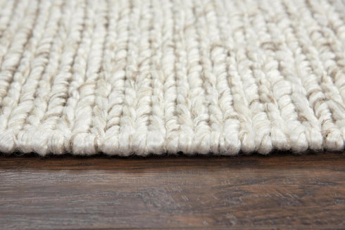 8' X 10' Beige Brown And Ivory Wool Hand Woven Area Rug