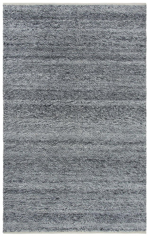 8' X 10' Gray And Charcoal Wool Hand Woven Area Rug