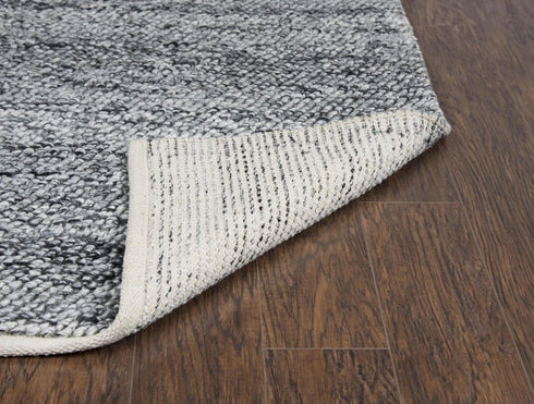 8' X 10' Gray And Charcoal Wool Hand Woven Area Rug