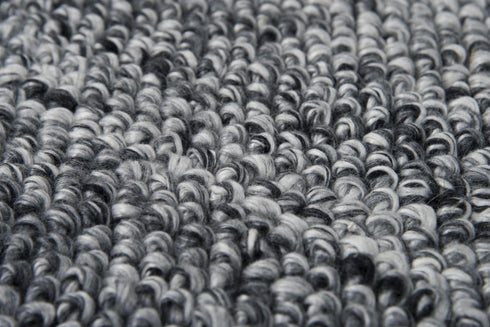 9' X 12' Gray And Charcoal Wool Hand Woven Area Rug
