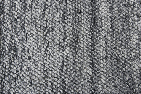 9' X 12' Gray And Charcoal Wool Hand Woven Area Rug