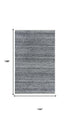 9' X 12' Gray And Charcoal Wool Hand Woven Area Rug