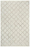 5' X 8' Beige Ivory And Brown Wool Geometric Hand Woven Area Rug