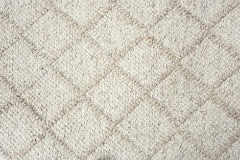 8' X 10' Beige Ivory And Brown Wool Geometric Hand Woven Area Rug