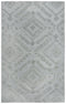 9' X 12' Gray And Dark Gray Wool Geometric Hand Tufted Area Rug