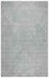 8' X 10' Gray And Dark Gray Wool Damask Hand Tufted Area Rug