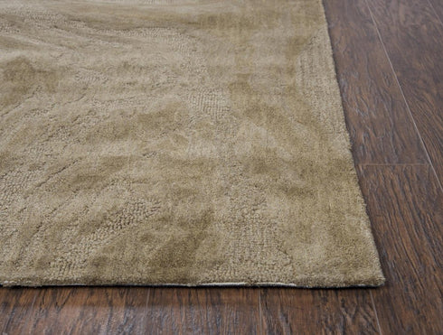 5' X 8' Brown And Natural Wool Abstract Hand Tufted Area Rug