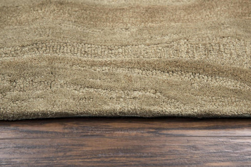 5' X 8' Brown And Natural Wool Abstract Hand Tufted Area Rug