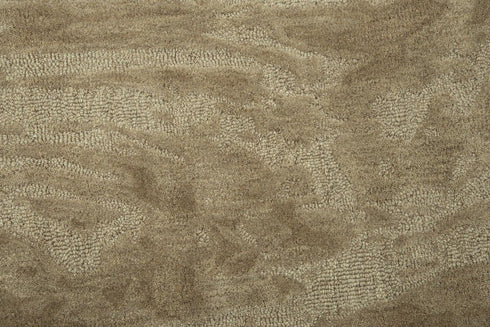 8' X 10' Brown And Natural Wool Abstract Hand Tufted Area Rug