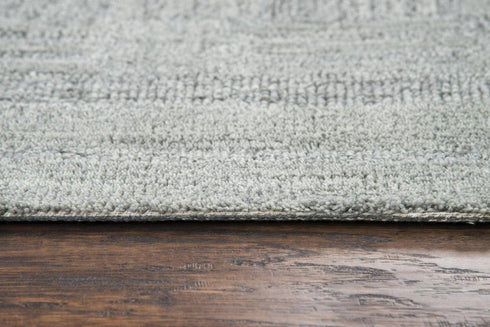 9' X 12' Gray And Dark Gray Wool Checkered Hand Tufted Area Rug