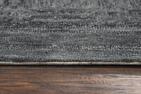 9' X 12' Gray And Dark Gray Wool Checkered Hand Tufted Area Rug