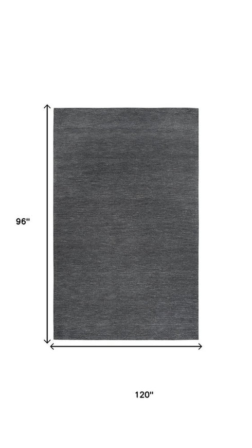 8' X 10' Gray And Dark Gray Wool Hand Tufted Area Rug