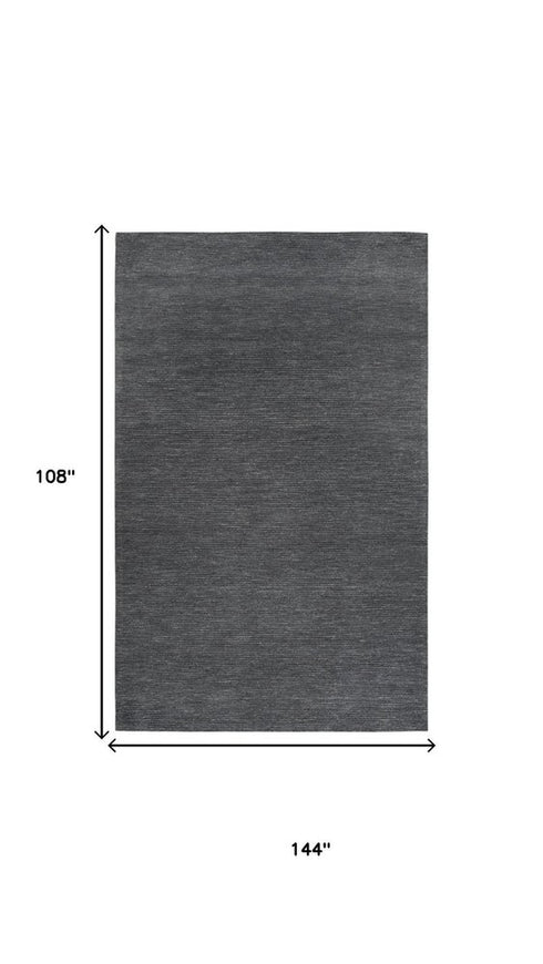 9' X 12' Gray And Dark Gray Wool Hand Tufted Area Rug