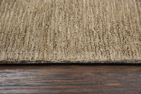 5' X 8' Brown And Natural Wool Hand Tufted Area Rug