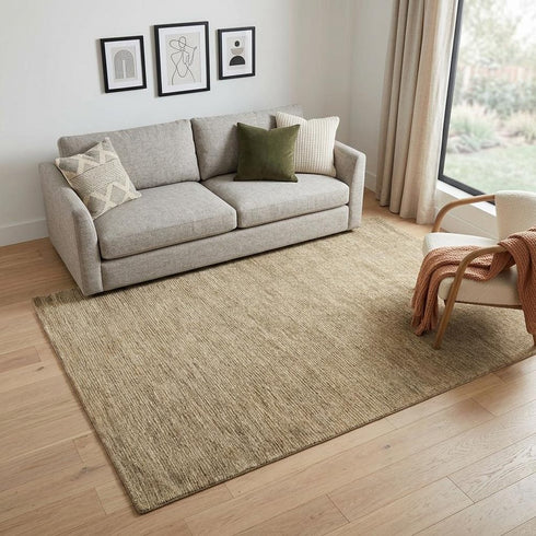 5' X 8' Brown And Natural Wool Hand Tufted Area Rug